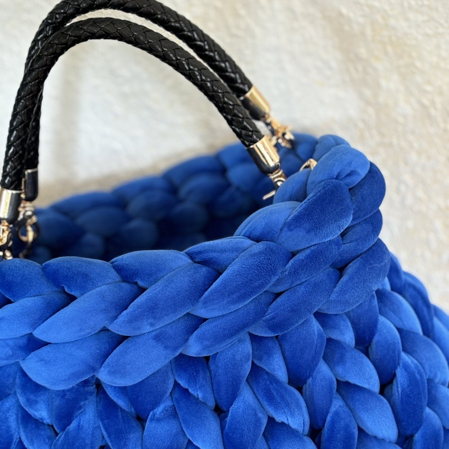 Royalblau-Handtasche aus Samtgarn